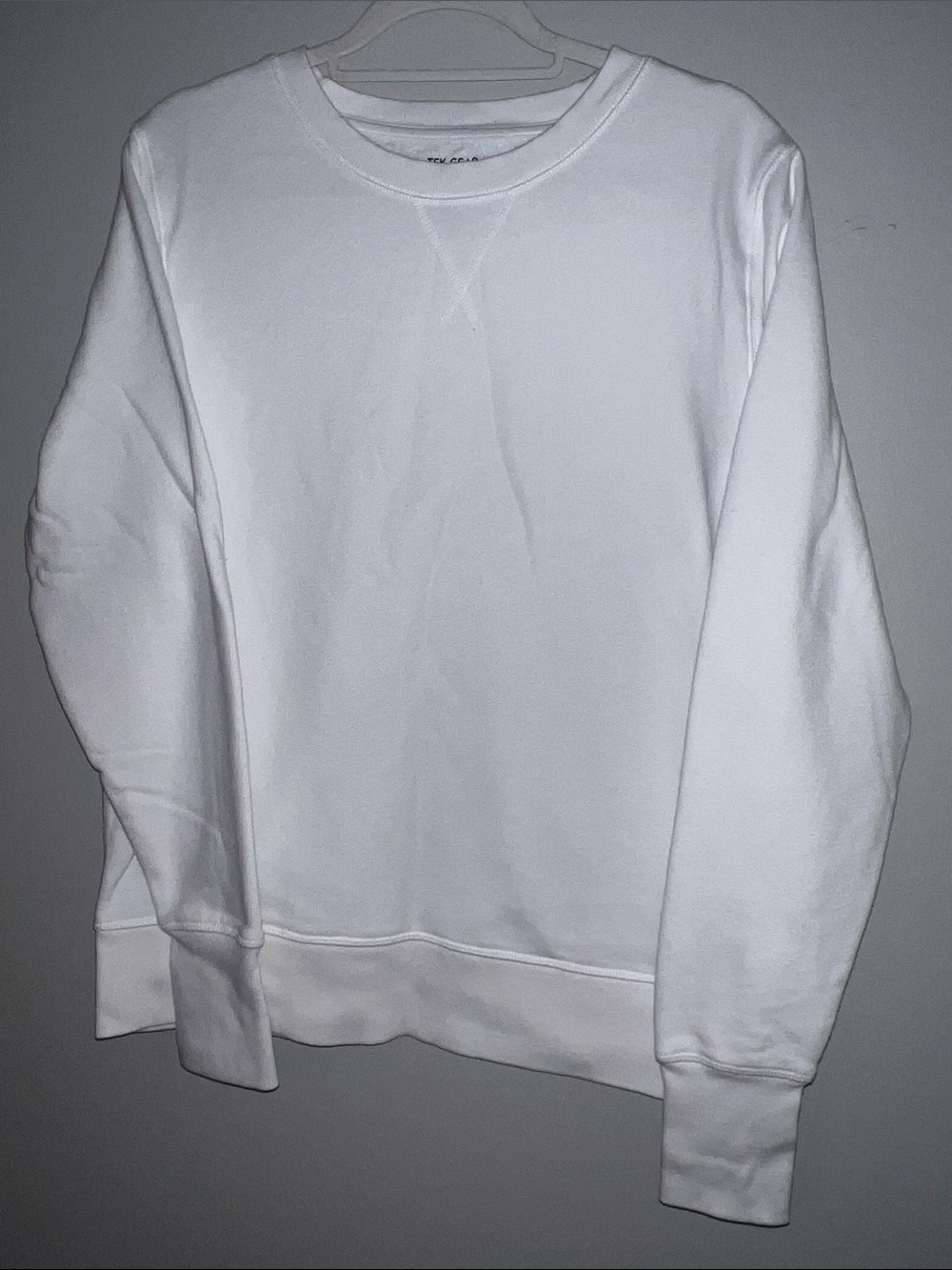 Women’s Tek Gear Ultrasoft Fleece Size L White Crewneck Sweatshirt